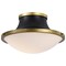 Nuvo Lafayette 1-Light Flush 18 in. Matte Black/Natural Brass White Opal Glass 60/7906 - alternate 5